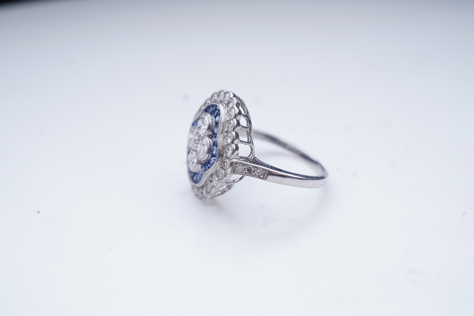 A sapphire and diamond ring